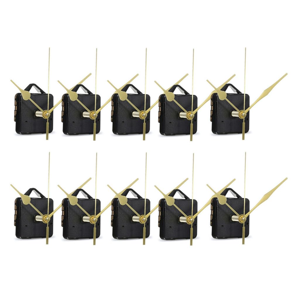 CTRLZS 10Pcs 18mm Silent Movement Sets DIY Spindle Hands Wall Quartz Clock Movement Mechanism Repair Tools Part Clock Kit