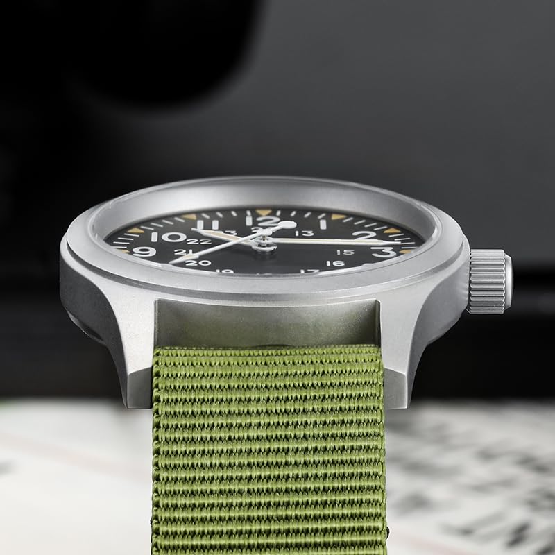 Image of Militado ML05 38mm VH31 Quartz Watch - Domed Sapphire Crystal Field Watch C3 Super Luminous Retro Sweep Wrist Watch for Men 100M Waterproof