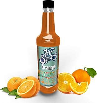 Hip Syrups - Orange Sugar Free Syrup Designed for Water Flavor, Bubble Tea, Boba Tea, Cocktails, Orange Favoring, Water Enhancer, Drink Mix for Ice Tea, Lemonade & More, Zero Calorie Flavoring, Keto Friendly, Sugar Free