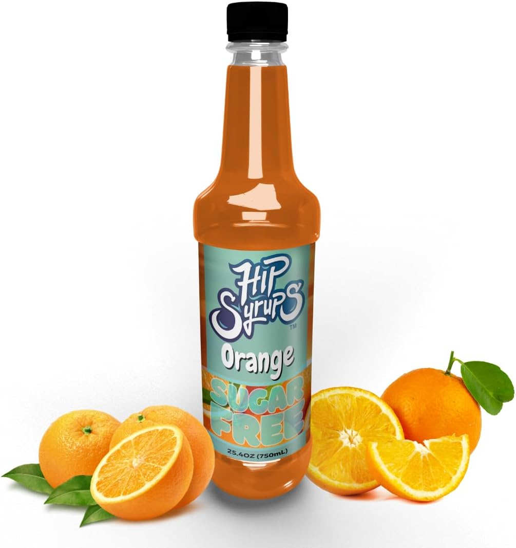 Orange Sugar Free Syrup Designed for Water Flavor, Bubble Tea, Boba Tea, Cocktails, Orange Favoring, Water Enhancer, Drink Mix for Ice Tea, Lemonade & More, Zero Calorie Flavoring, Keto Friendly, Sugar Free