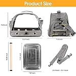 Bird Travel Carrier with Perch Parakeet Backpack Carriers with Stainless Steel Plate Portable Pet Carrier Bag for Bird Cage Accessories Transparent Travel Carrier Cage for Budgie Conure Cockatiel - Image 4