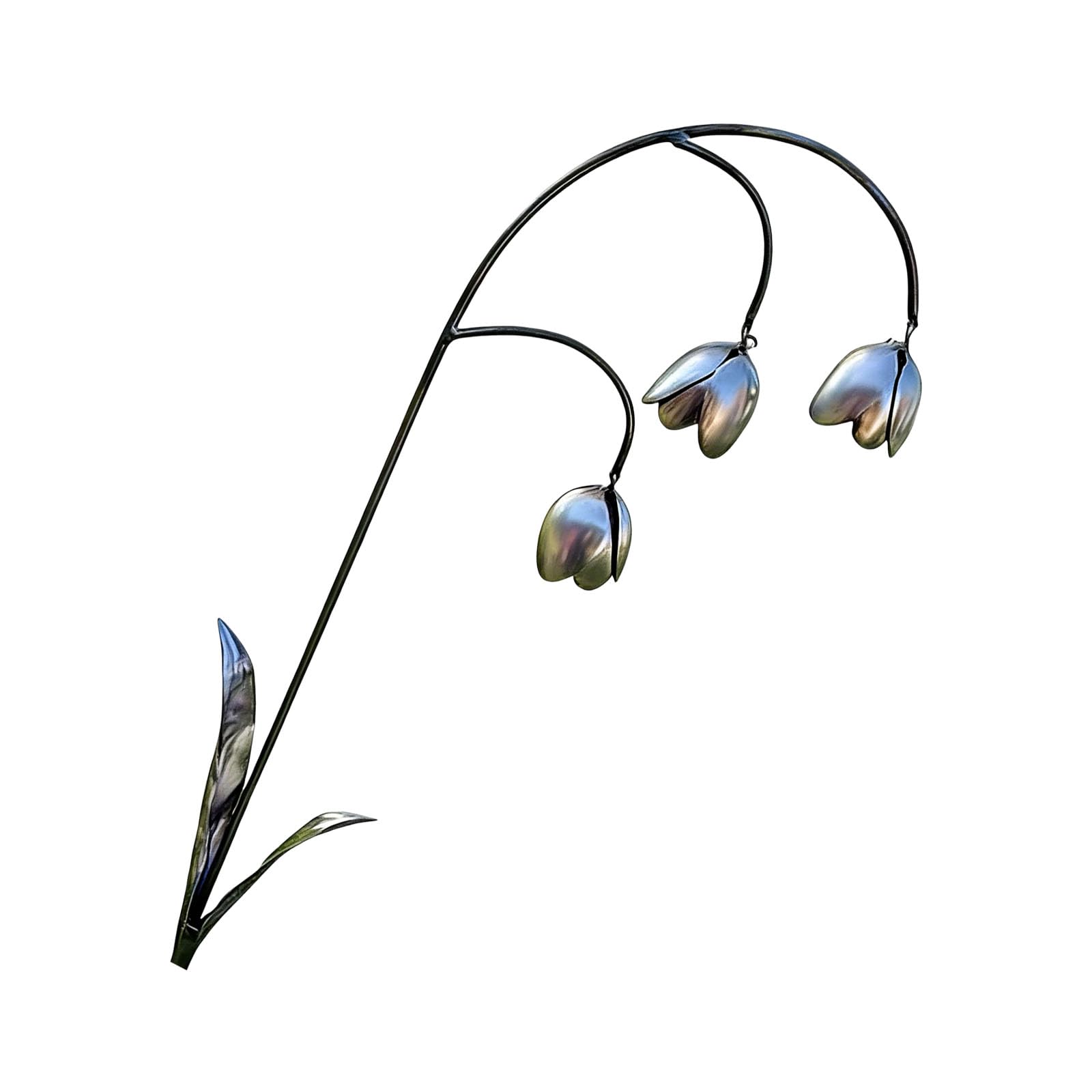 Fleur de vallée en métal robuste décoration extérieure verticale de haute qualité