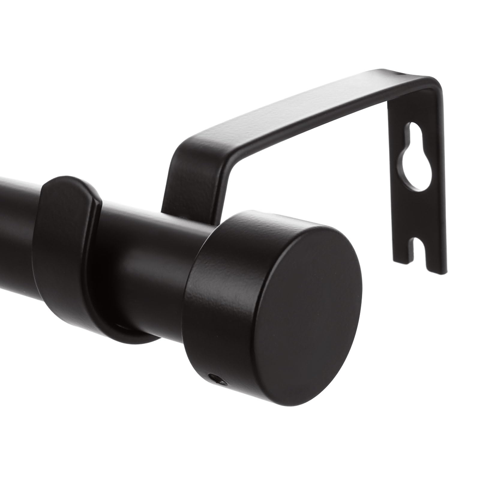 ASelected Black Curtain Pole, 91-225 cm/36-88 inch Extendable Curtain Rod with Brackets, Adjustable Curtain Pole Metal Heavy Duty for Eyelet Curtains, Bedroom, Living Room