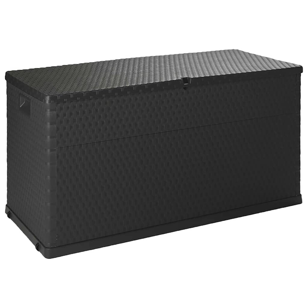 Garten-Aufbewahrungsbox Anthrazit mit Rattanoptik 120x56x63 cm wetterfest wasserdicht abschließbar ideal für Kissen Auflagen Decken Stauraum Balkon Terrasse Outdoor