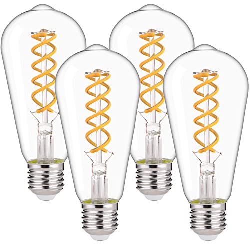 8W Vintage LED Edison Bulbs, ST58/ST19, Warm White 2700K, Antique LED Filament Light Bulbs, Dimmable, 80W Equivalent, 800LM, E26 Standard Base, Clear Glass (8W-2700K-4Pack)