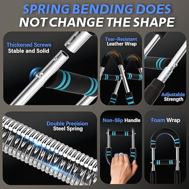 Twister Arm Trainer, 60-100lb Adjustable Chest & Arm Workout Tool, Arm Strengthener for Men & Women, Portable Detachable Upper Body Fitness Machine for Home & Gym