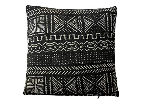 Poufs&Pillows Funda de cojín africana hecha a mano, 100% lana y algodón, 45 x 45 cm Cover