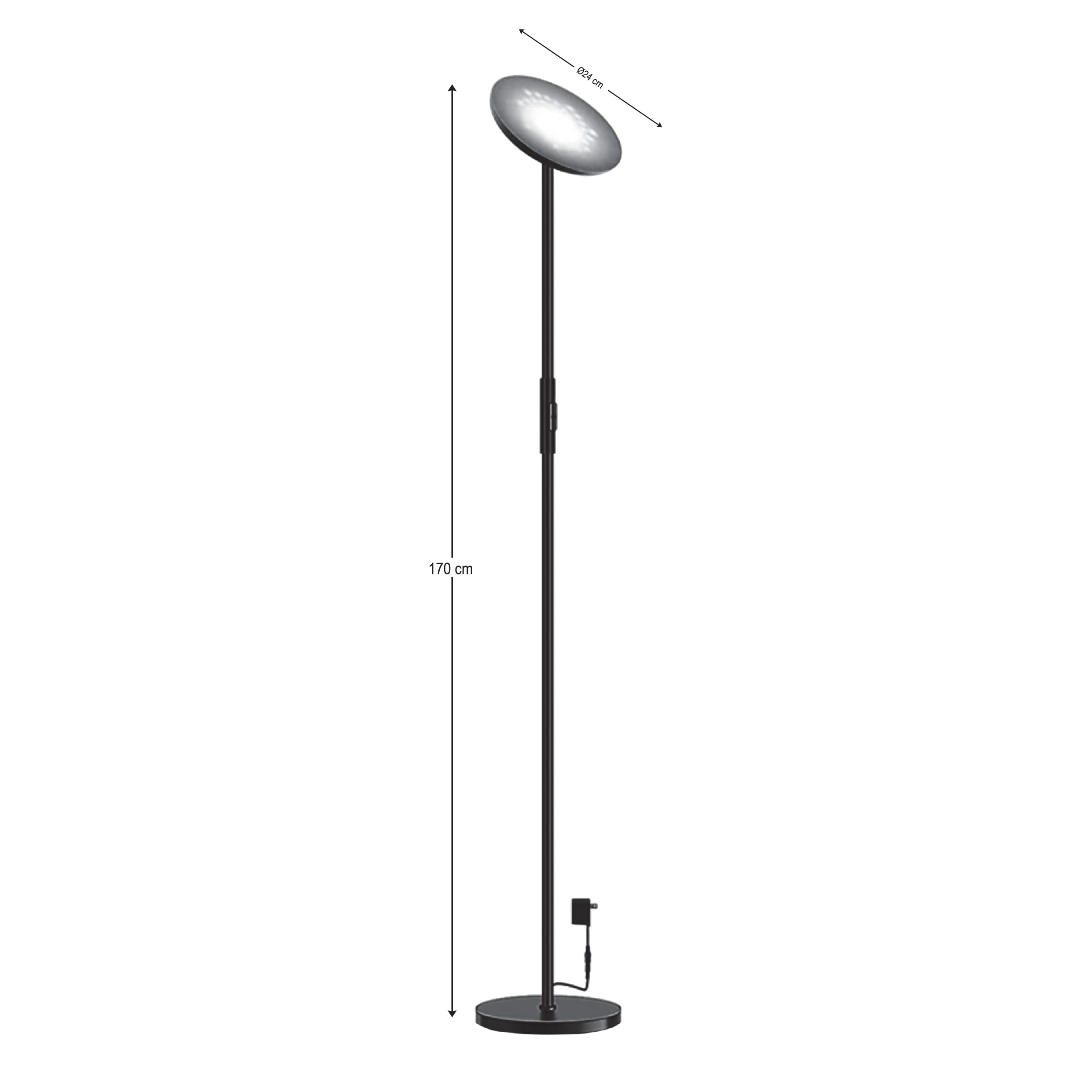 BEL AIR HOME - Lampada da terra 24W RGB LED + CTT SMART con APP MAGIC HOME per Amazon Alexa e Google Assistant