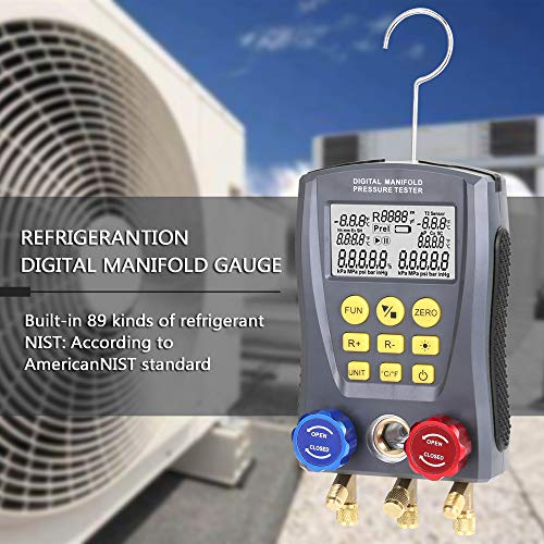 Weytoll Medidor de Pressão Refrigeração a Vácuo Digital Manifold Medidor de Pressão Medidor de Aquec