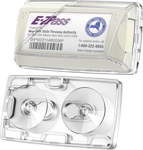 EZ Pass Holder for Windshield: Toll Pass Tag Transponder Holder for Car, Upgraded Alternative to EZPass Mounting Strip, Reusable Ipass & EZ Pass Suction Cup Mount Car Travel Road Trip Essentials Gifts