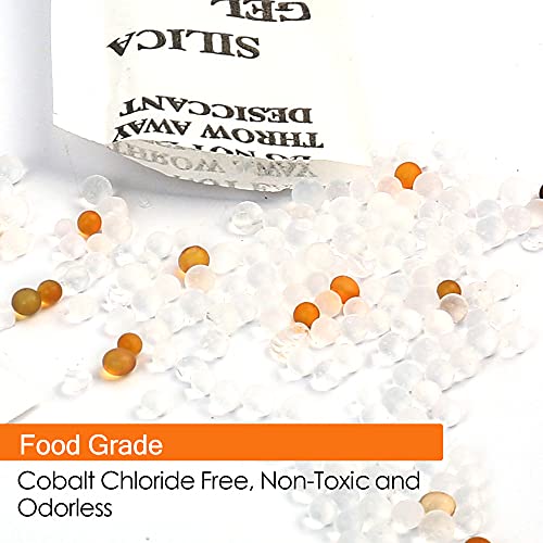 Lotfancy Silica Gel Packs, 2 Gram 160 Packets Food Grade Desiccant Packs, Orange To Green Indicating, Non-Toxic Moisture Absorber Desiccant Bags #TOP4