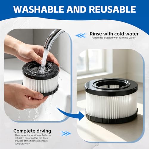 Image of 4 PCS DC5151H HEPA Filter Compatible With DEWALT DC515 DCV517 Vacuum | Replacement Compatible With DEWALT Wet Dry Vacuum DC5151H DC515 DCV517 DCV517B-with 2 Brushes DC5151H Vacuum HEPA Filters