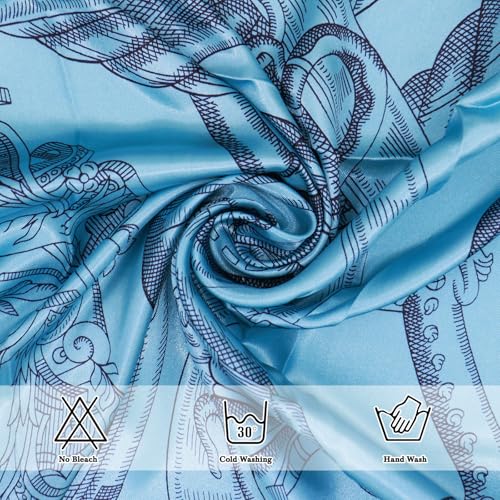 Ciormis Satin Head Scarf, 4 Pcs 35" Silk Neck Scarf Hair Scarves for Women's Head Wrpping Vacation Scarfs Tops Fashion Neck Scarves Elegant Shawl Wraps (Red/Camel/White/Blue) — view 2