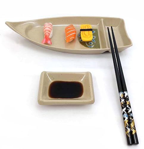 Japanbargain, Bamboo Chopsticks Reusable Japanese Chinese Korean Wood Chop Sticks Hair Sticks 5 Pair Gift Set Dishwasher Safe, 9 Inch (1, Multi-Crane) #TOP6