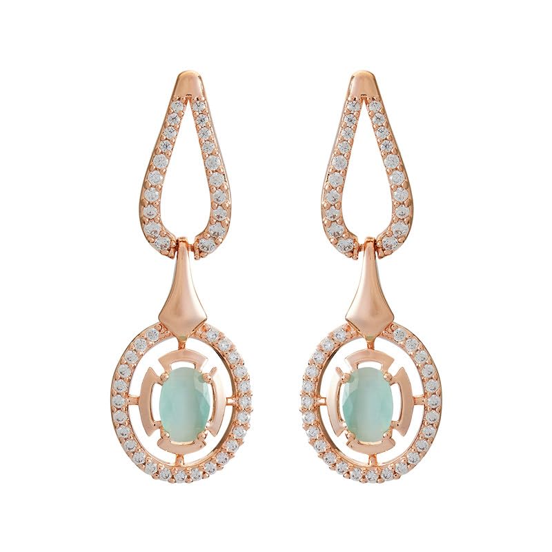 Kushals Fashion Jewellery Mint Rose Gold Plated Ethnic Zircon Earring - 417730 (B0DFWPPG33) Amazon Price History, Amazon Price Tracker