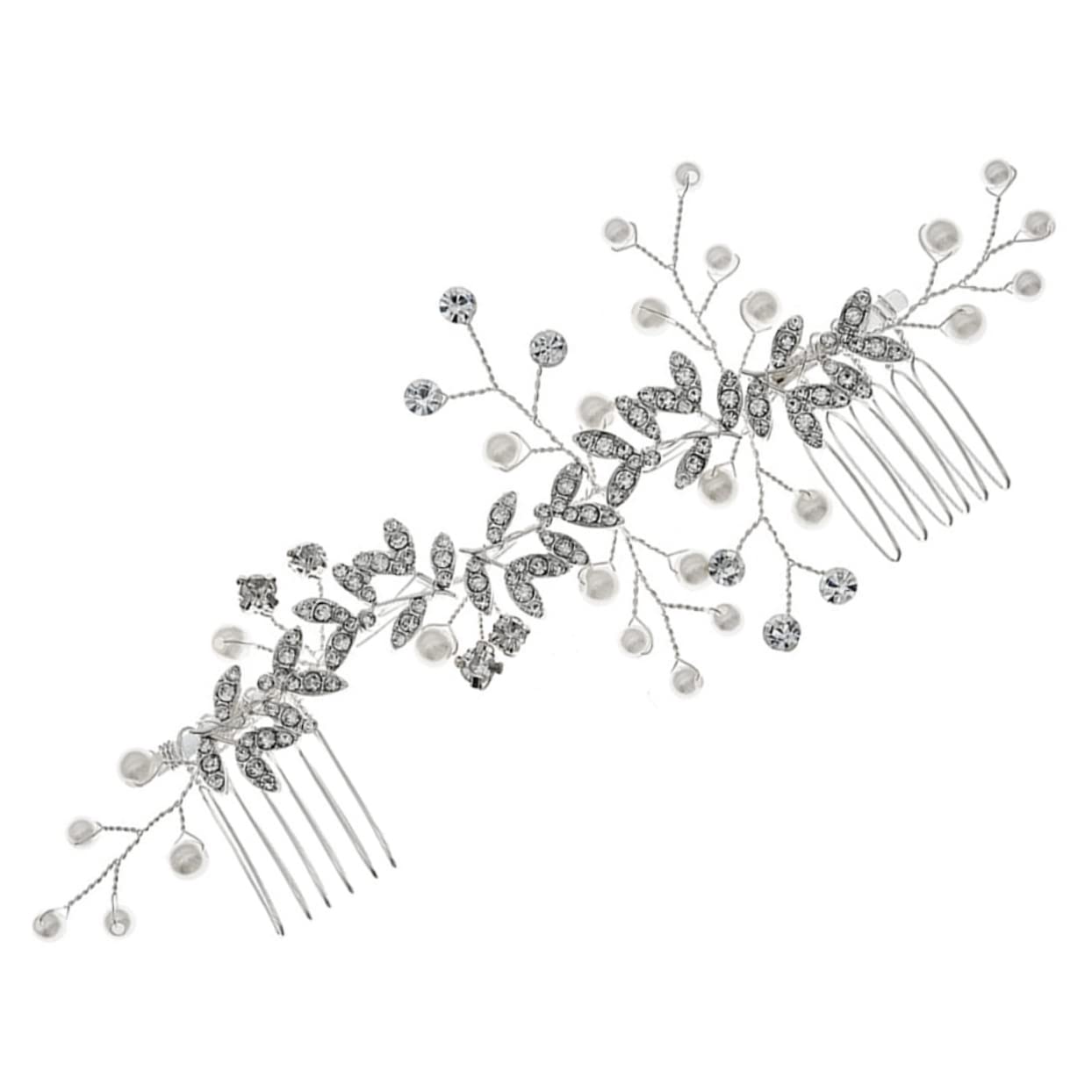 FRCOLOR 5 Piezas accesorios para el cabello de novia diadema de perlas accesorios para el cabello para niñas hair topper horquillas de novia suministros de boda tocado para Metal