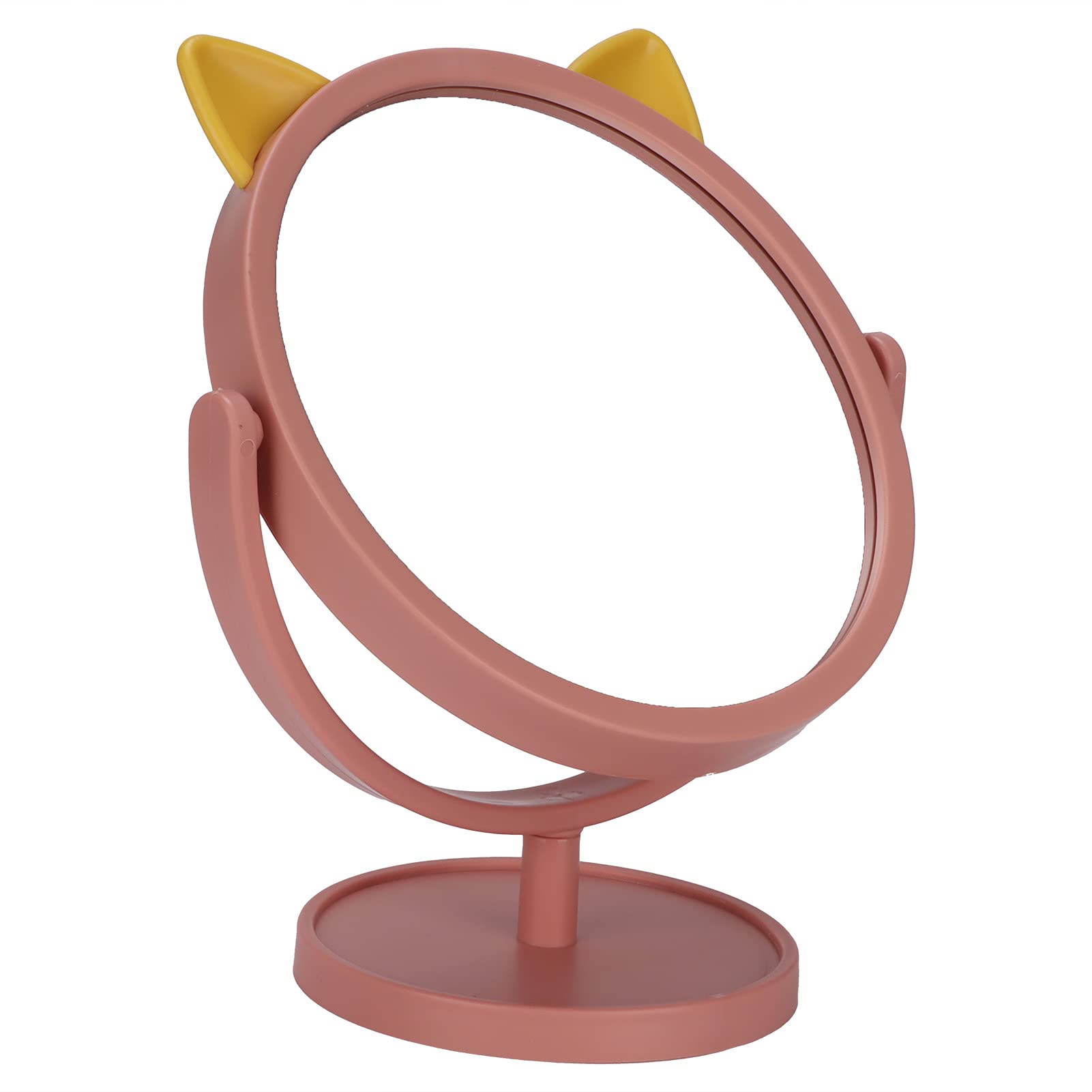 HomeAra Desk Mirror with Stand, Vanity Makeup Mirror with Cute Rabbit Ears, High Definition Standing Swivel Cosmetic Mirror, 360°Rotation Cosmetic Clear Mirror for Bedroom Tabletop, (Pink)-image-10