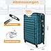 KESSER® Reisekoffer 120L Großer Hartschalen Koffer Inkl. Kofferwaage + Gepäckanhänger | Trolley Gepäck Rollkoffer Zahlenschloss 4 Rollen ABS-Hartschale Teleskopgriff, 75x50x32cm, Petrolgrün