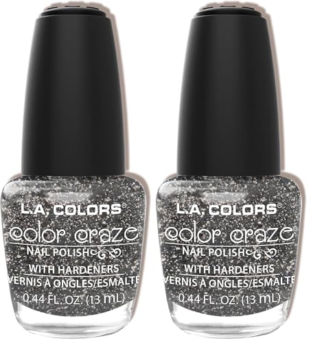 Image of L.A. COLORS Color Craze Nail Polish, Sparkling Diamonds CNP446 (Pack of 2)