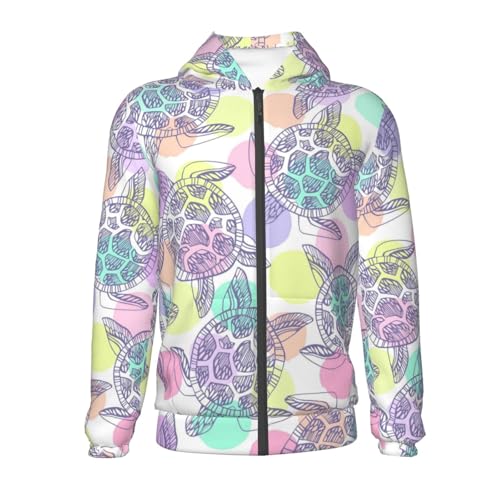 Sea Turtles Kids Pullover Hoodies Boys Zip Up Sweatshirts Girls Athletic Clothes with Pocket2