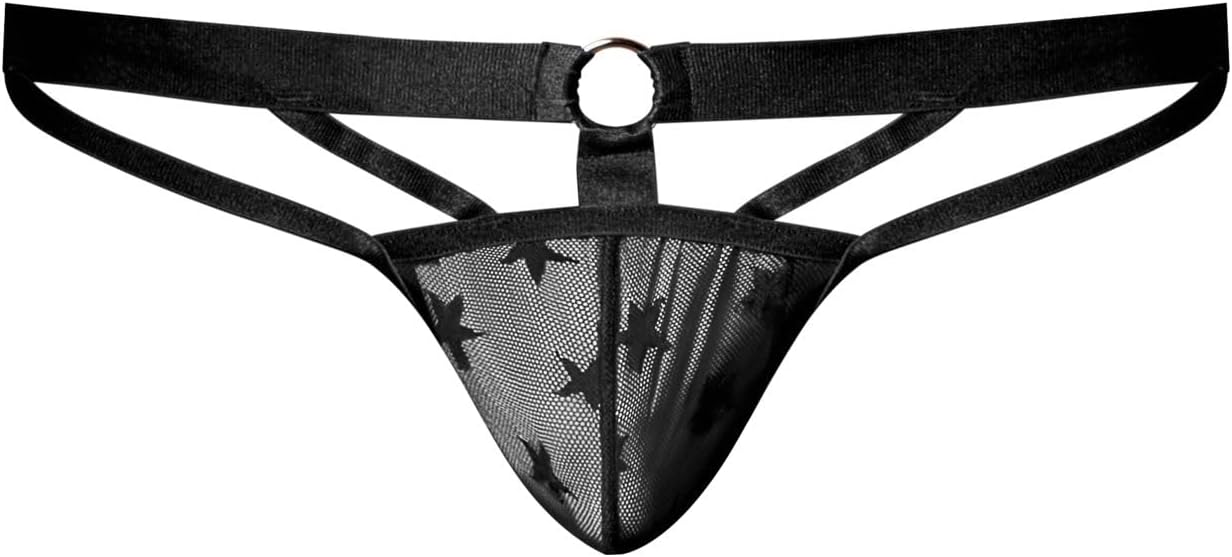 Male Power 416-291 Love Star Thong With Ring Black