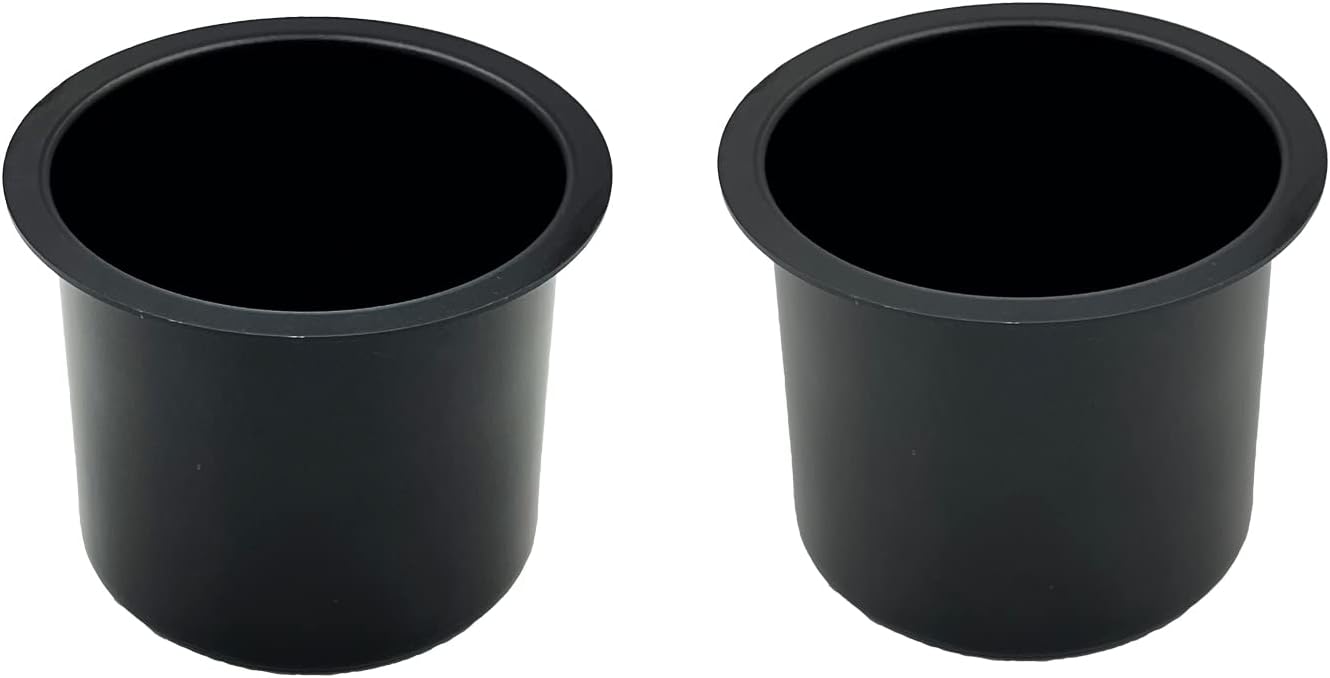 Jumbo Aluminum Drop-in Poker Table Cup Holder Insert (Pack of 2) (Black)