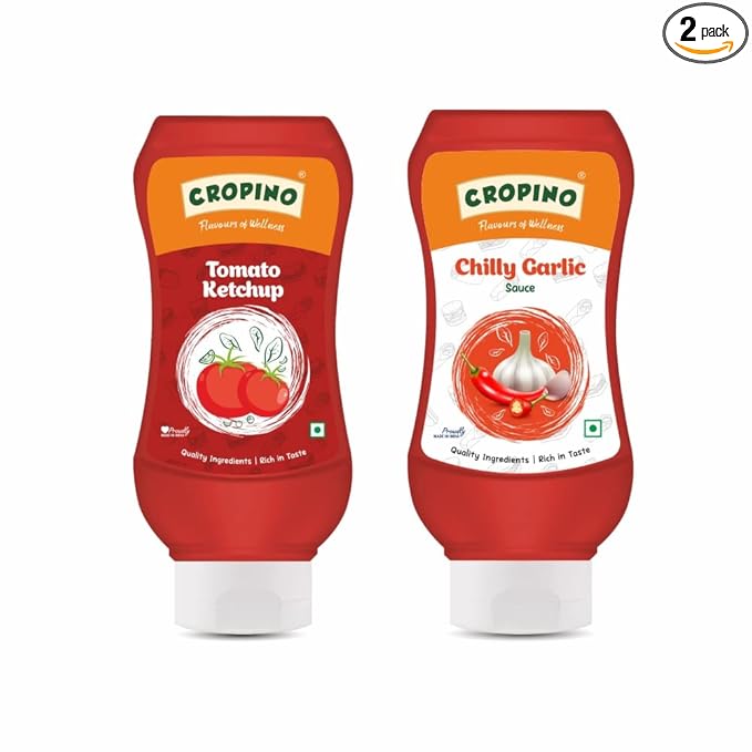 Combo of Tomato Ketchup, 330gm & Chilly Garlic Sauce 320gm / Perfect For Samosa, French Fries, Pakodas, Perfect For Sandwiches, Burgers, Pasta, Noodles, Soup/Pack of 2