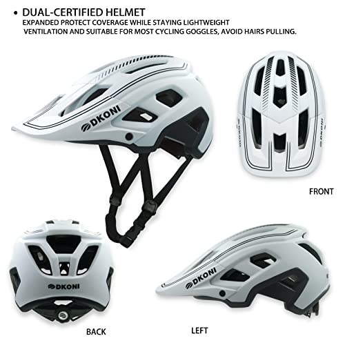 Bike Helmet Mountain Bike Helmets For Adults:men Women Bicycle Helmet Certified Mtb Cycling Helmet Lightweight With Visor (Medium, White/Black) #TOP1