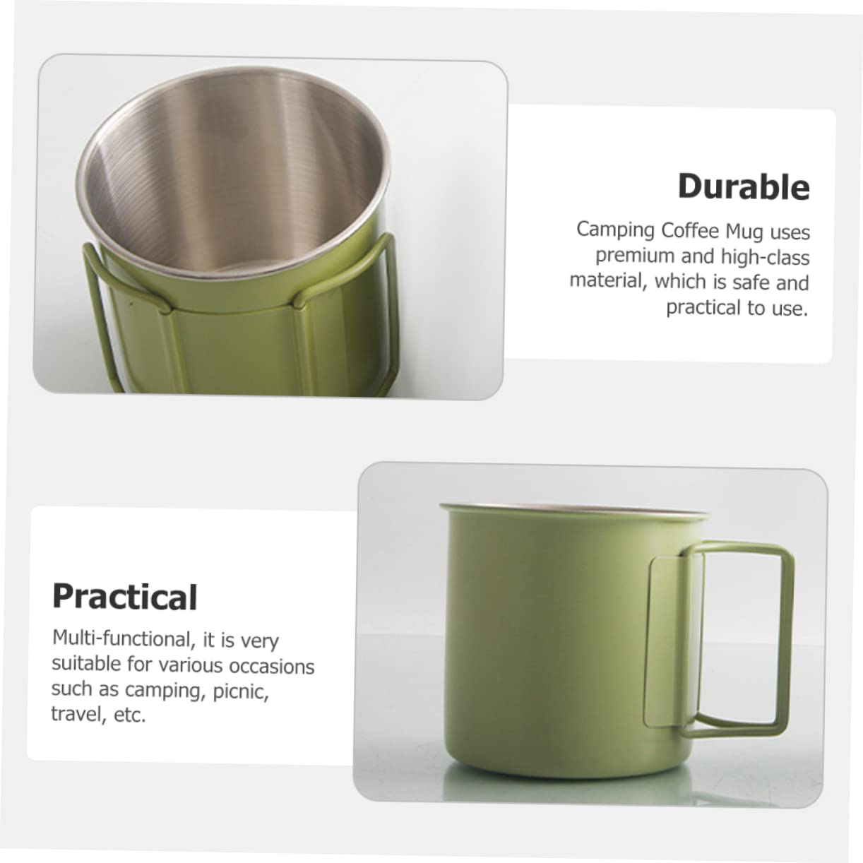 VANZACK 5stücke Faltbarer Campingbecher Mit Griff Multifunktionale Outdoor Tasse Für Wasser Kaffee Und Getränke Tragbar Und Leicht Für Camping Und Grün