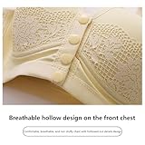 SDERG Front Fastening Bras for Women UK Elderly, Plus Size Ladies Bras Full Coverage Non Wired Comfortable Soft Daisy Bras for Older Women UK Solid Color Front Fastening Bras UK Sale Black - Image 5