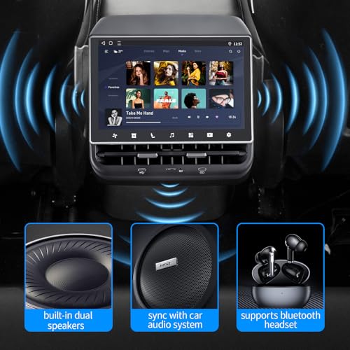 Image of 8.66 inch Rear Screen for Tesla Model Y & Model 3 | 2019-2024 | Android 13, 4GB+64GB, Supports Wireless CarPlay & Android Auto, HD Video, AC & Seat Heating Control