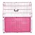 30Inch Dog Crate Pink Large Dog Crate Home or Travel Folding Metal Cage with Plastic Tray for Travel and Car Use,Pink