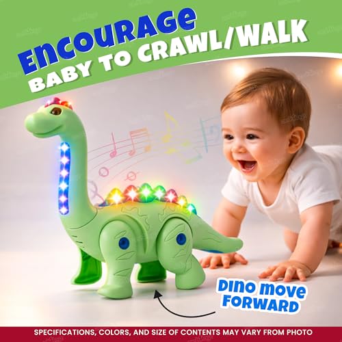 Image of Zest 4 Toyz Musical Toys for Kids Walking Dinosaur Battery Operated Electronic Pet Dino with Real Voice and Colorful LED Lights & Sound Toy for Boys and Girls (Random Color) - Pack of 1