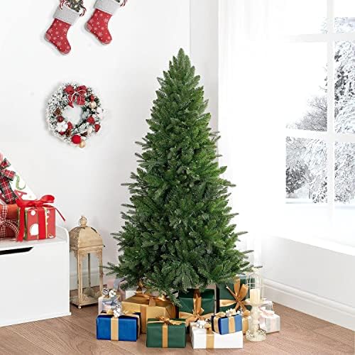 Naomi Home 4.5ft Christmas Tree with Lights, Realistic Fir Christ...