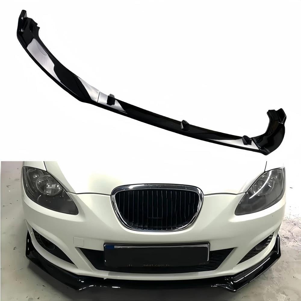 Coche Frontal Alerón Divisor Lip Para Seat Para Leon MK2 1P Para FR Para S/T Para TSI Facelift 2009-2012 Tuning 3 Piezas Parachoques Delantero Negro Brillante Alerón Faldón Lateral Parachoques Delante