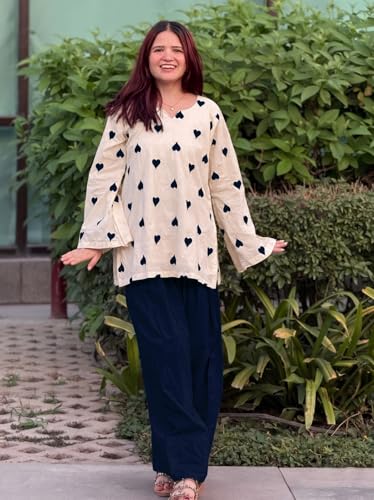 Image of ANNI Designer Farshi Salwar Suit for Women Viscose Embroidered | Co Ord Set for Woman | Straight Kurta Palazzo Outfit Round Neck V Slit Long Sleeve Ethnic Dress Womens Clothing