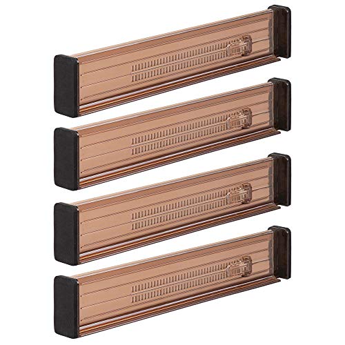 mDesign Adjustable, Expandable Drawer Organizer/Divider - Foam Ends, Strong Secure Hold, Locks in