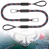 Assorbimento degli urti elastico: grazie al suo design unico con ammortizzatori integrati a forma di lacci elastici nascosti, la corda elastica assorbe gli urti e previene urti indesiderati e tirando la barca mentre è sicura da rovinare. Il design elastico integrato aiuta ad attenuare le forze di trazione da vento, onde o movimento. Ciò impedirà inutili oscillazioni e trazioni della tua barca e riduce potenziali danni e usura.