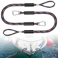 2 Stück Bungee Dock Line, Festmacher Seil für Boote Fenderleine, Festmacher Seil mit Haken, Bungee Dock Line mit Edelstahl Karabinerclip, Bootszubehör für Boote, Kajak, Jetski, Pontoon, Kanu