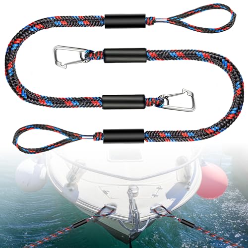 Assorbimento degli urti elastico: grazie al suo design unico con ammortizzatori integrati a forma di lacci elastici nascosti, la corda elastica assorbe gli urti e previene urti indesiderati e tirando la barca mentre è sicura da rovinare. Il design elastico integrato aiuta ad attenuare le forze di trazione da vento, onde o movimento. Ciò impedirà inutili oscillazioni e trazioni della tua barca e riduce potenziali danni e usura.