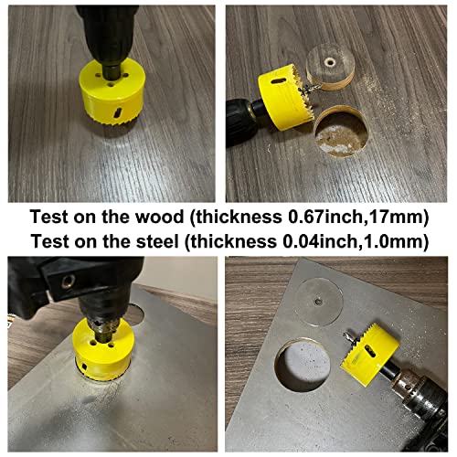 64Mm 2-1/2 Inch Hole Saw,Hss Bi-Metal Hole Cutter With Arbor Mandrel For Cutting Steel,Aluminium,Brass,Copper,Zinc,Tin,Wood #TOP4