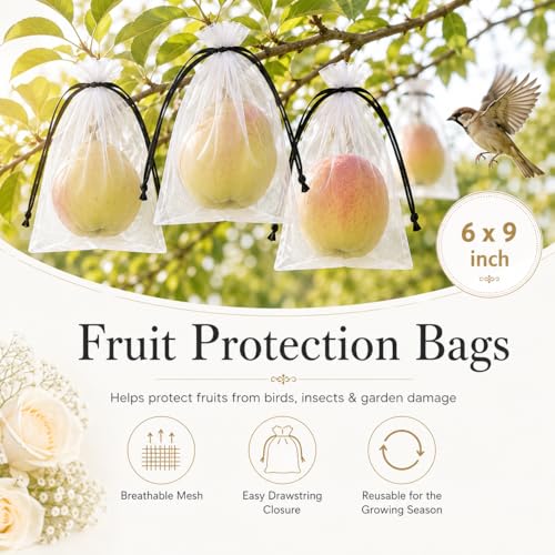 Image of 50PCS White Organza Bags with Black Drawstring 6x9 Inches, Sheer Drawstring Gift Bags Mesh Jewelry Pouches for Wedding Party Favors Candy Jewelry Christmas Goodie Bags, Fruit Protection Netting