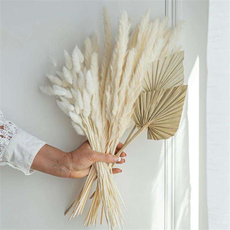 Pampas Grass Large 77Pcs Ramo de Flores Secas miniatura 2