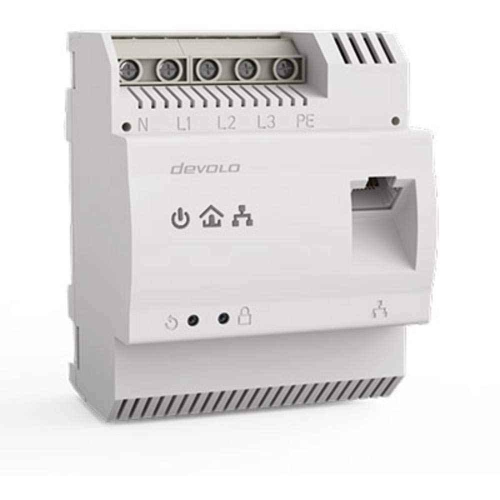 devolo Powerline Adapter, dLAN 1200+ DINrail WiFi ac Starter Kit -bis 1.200 Mbit/s, Hutschienen Adapter, WLAN Steckdose, 2x Gigabit LAN Anschluss, weiß