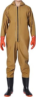 Leichtrit Vadeadores de Pecho,Vadeadores Impermeables y Transpirables,Pantalones de Estanque,Viene con un Sombrero,Guantes,Unisexo,para Limpieza de estanques,Agricultura,horticultura