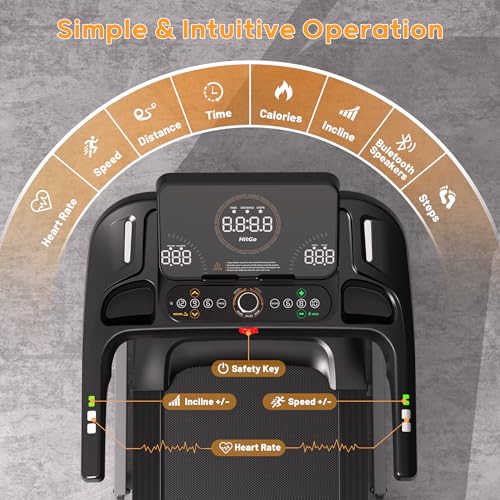 Image of HitGo Walking Pad for Home Office, 2026 Under Desk Treadmill with App, Remote, LED Display, Portable Small Design with Optional Incline or Foldable Handle