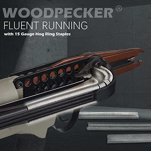 Woodpecker C-77Xe Air Hog Ring Gun With Extra Long Extended Nose, 15 Gauge, 3/4'' Crown, 8.0Mm Closure Diameter, Pneumatic Hog Ring Plier Automatic C Ring Tool For Wire Cages, Car Seat #TOP3