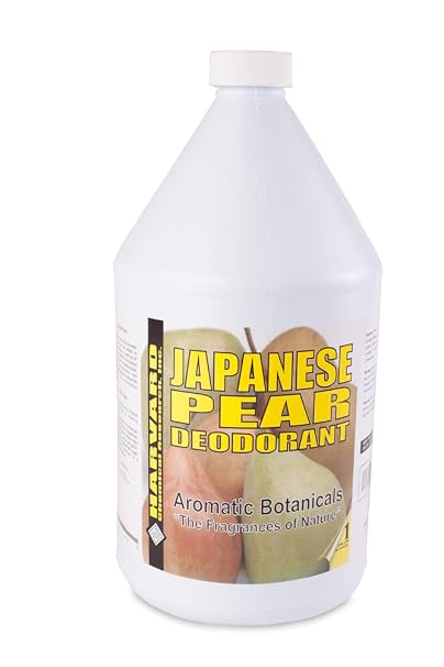 Harvard Chemical 800 Aromatic Botanicals Water-Based Odor Control Deodorant, Japanese Pear Fragrance, 1 Gallon Bottle (Case of 4)