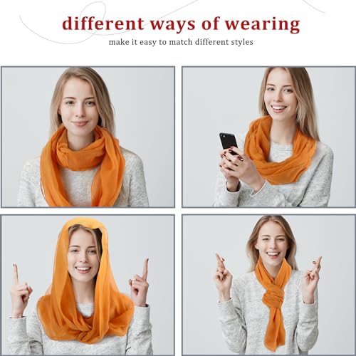 Handepo 12 Pcs Women Soft Lightweight Infinity Scarf, Solid Color Circle Loop Neck Scarf for Women Girls, 12 Colors4