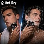 Rasoirs électriques pour hommes Razor électrique portable pour le visage IPX7 Nettoyant imperméable à l'eau humide/sèchez avec le rasoir sans fil LED Affichage 2 Lames flottantes USB Trimeur rapide de la barbe faciale de charge pour la maison de voyage